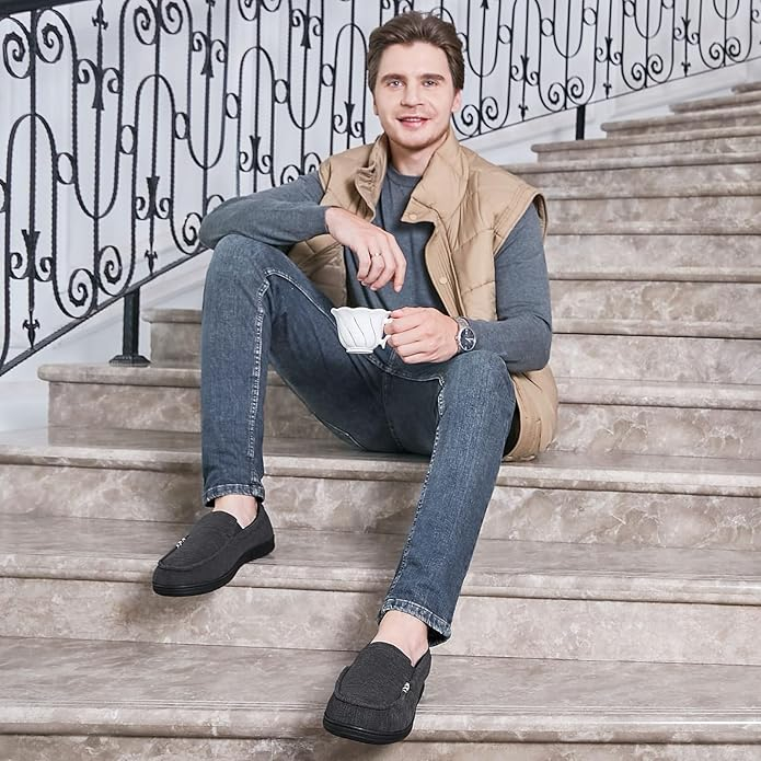 Papuci de casa respirabili, mocasini clasici cu banda elastica 41.5 [2]