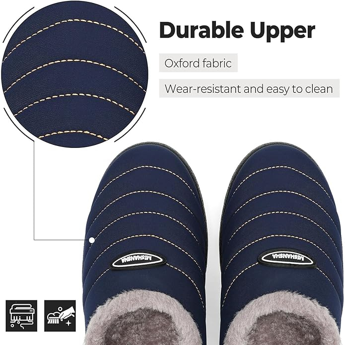 Papuci de casa imblaniti, talpa antialunecare, marime 40 albastri [3]