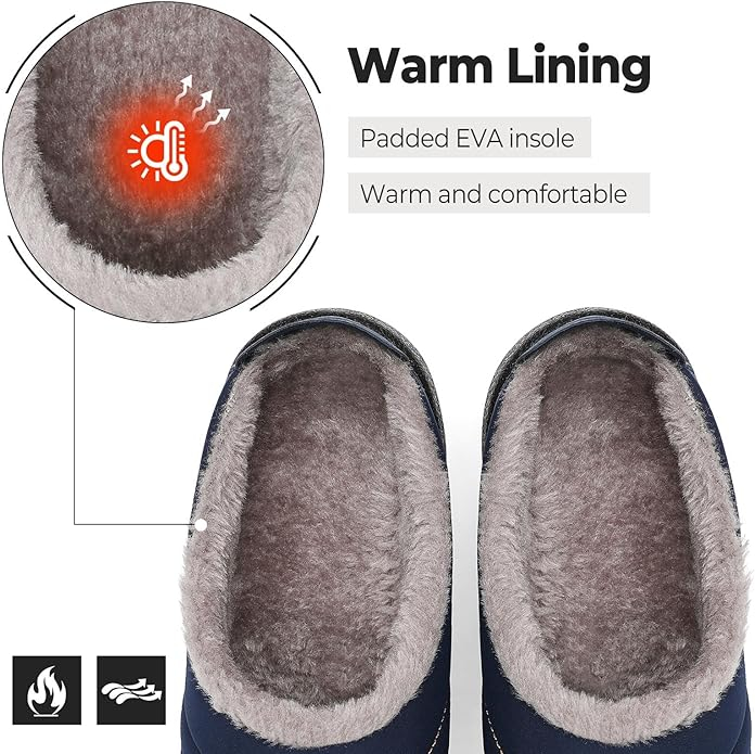 Papuci de casa imblaniti, talpa antialunecare, marime 39 albastri [6]