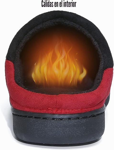 Papuci de casa respirabili, captusiti, antiderapanti, negru/rosu 37 [6]