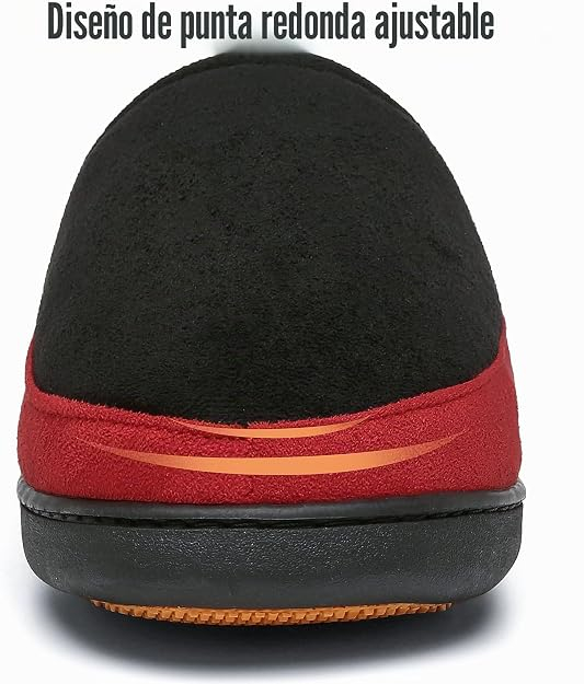 Papuci de casa respirabili, captusiti, antiderapanti, negru/rosu 37 [5]