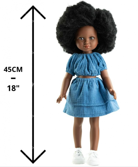 Papusa afro cu par cret 45 cm [4]
