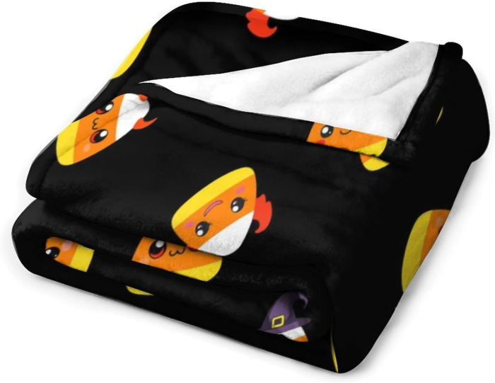 Pătură pufoasă, fleece moale neagra cu model nostim 130 x 150 cm [3]