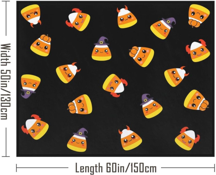 Pătură pufoasă, fleece moale neagra cu model nostim 130 x 150 cm [2]