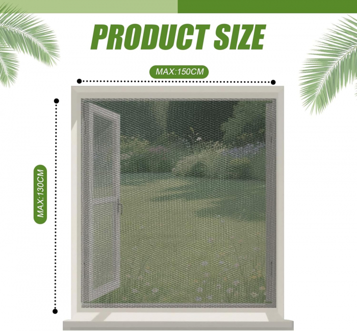 Perdea cu plasa deasa contra insectelor, fara gaurire, 130x150 cm Neagra, set 4 bucati [2]
