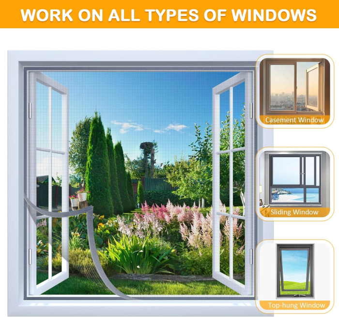 Perdea cu plasa deasa contra insectelor, fara gaurire, 180x150 cm neagra [3]