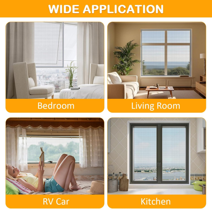 Perdea cu plasa deasa contra insectelor, fara gaurire, 180x150 cm neagra [5]