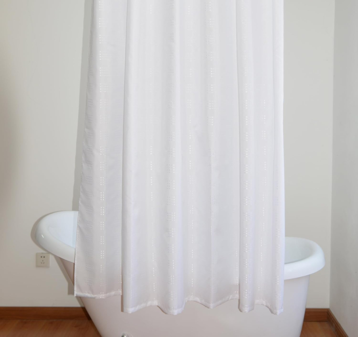 Perdea de dus alba groasa,opaca, usor lavabila, impermeabila 180x240cm cu12 carlige [7]