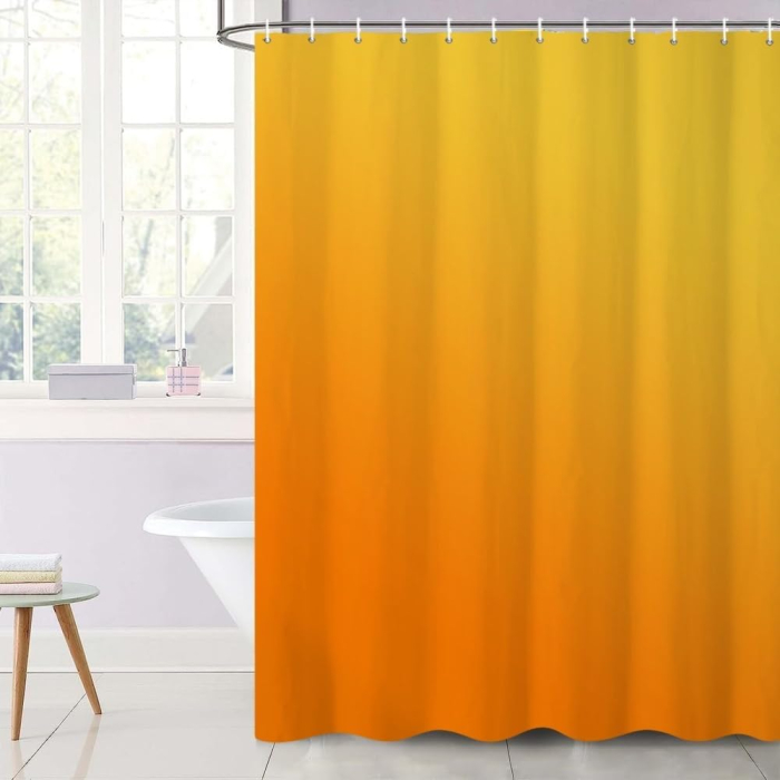 Perdea de dus groasa,opaca, usor lavabila, impermeabila 180x200cm cu12 carlige , portocaliu [2]