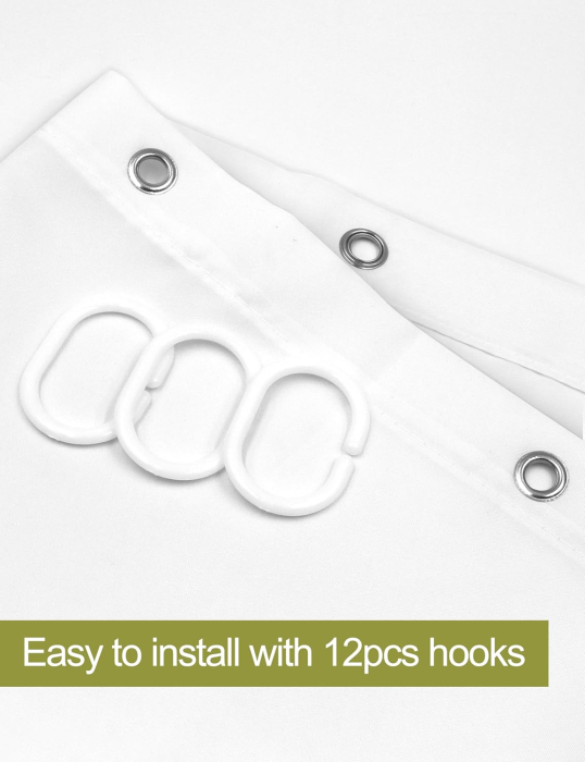 Perdea de dus groasa,opaca, usor lavabila, impermeabila 182x182cm cu12 carlige , model floral [8]