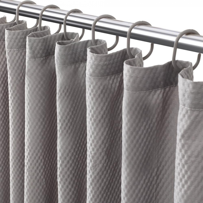 Perdea de dus groasa,opaca, usor lavabila, impermeabila 200x183cm cu12 carlige , gri [1]
