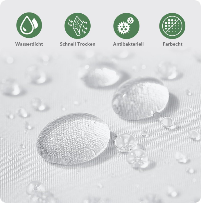 Perdea de dus textila groasa,opaca, usor lavabila, impermeabila 200x180cm cu12 carlige [2]