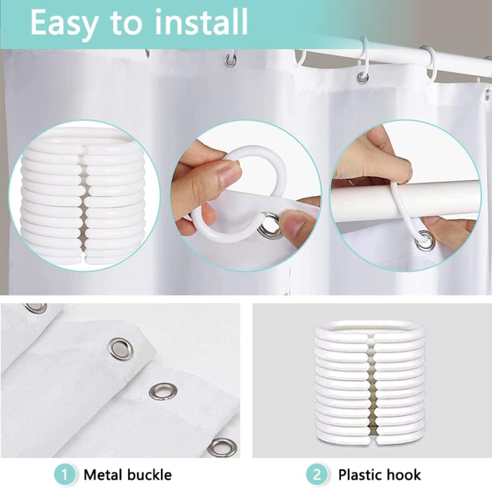 Perdea de dus, usor lavabila, impermeabila 180x180 cm cu12 carlige , Model Craciun [5]