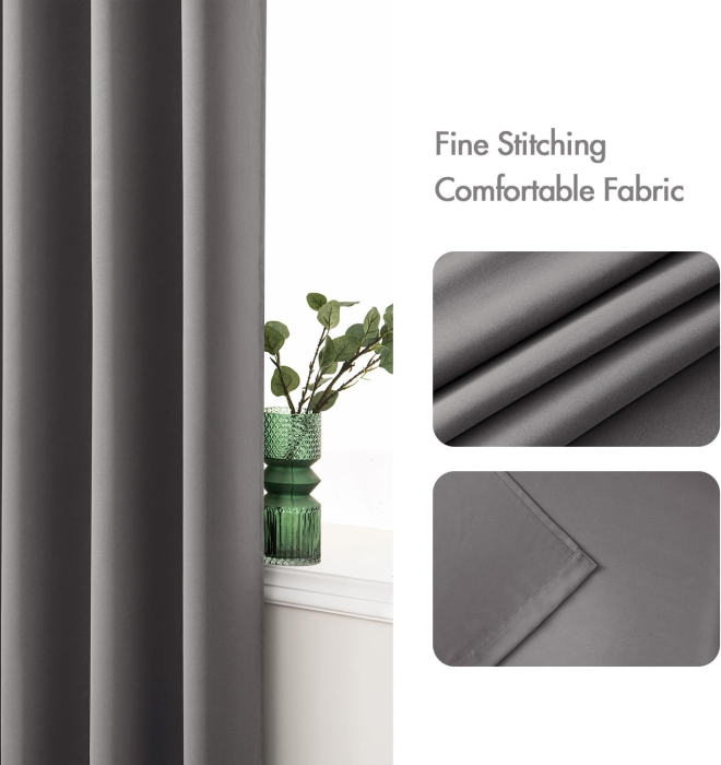 Perdele termice izolatoare contra caldura sau frig, H175x140L cm gri, set 2 bucati [5]