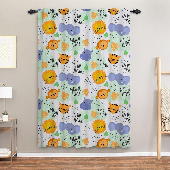 Perdea groasa pentru copii cu animale din jungla 175 cm inaltime, 135 cm latime,1 bucata [2]