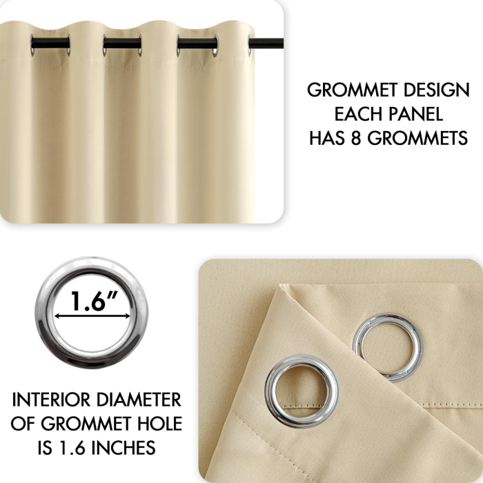 Perdea termica groasa 200 cm inaltime, 140 cm latime, Bej galbui-1 bucata [7]