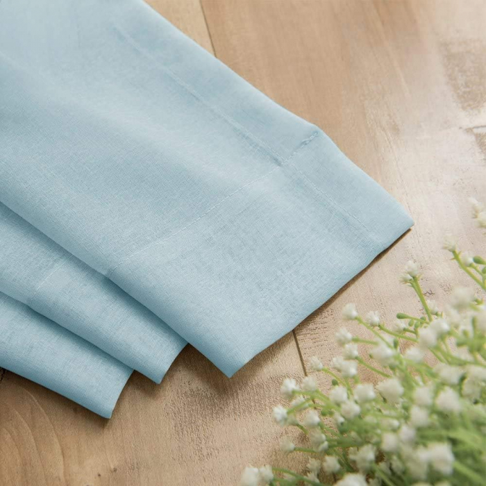 Perdele glisante brodate din dantela alba, semi-transparente cu ochiuri, set 2 buc H280xL140 cm, bleu [6]