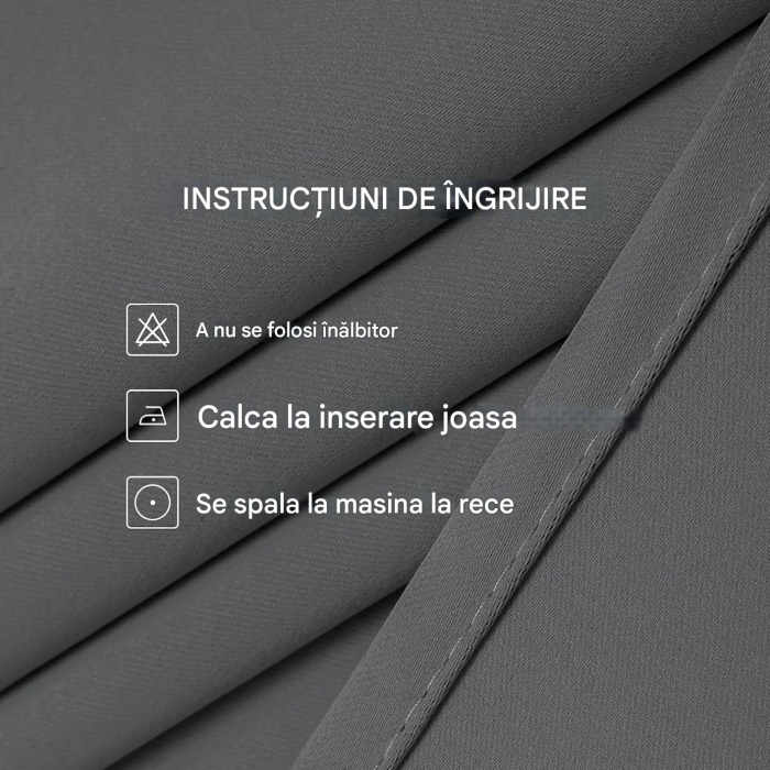 Perdele groase 137 cm inaltime, 117 cm latime, gri, set 2 bucati [5]