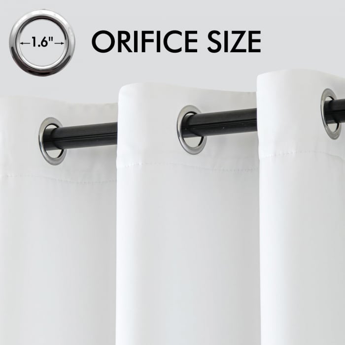 Perdele opace, moi, cu ochiuri metalice 225x132 cm (latime x inaltime), Alb, 1 bucata [7]