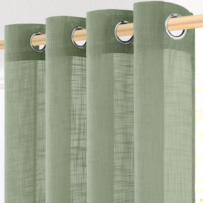 Perdea semi-transparenta din dantela verde H240x300L cm 1 bucata [2]