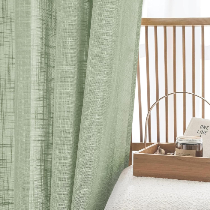 Perdea semi-transparenta din dantela verde H240x300L cm 1 bucata [3]