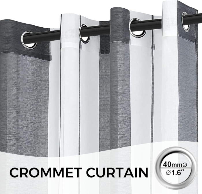 Perdele semi-transparente din dantela Gri H122x140L cm set 2 bucati [2]