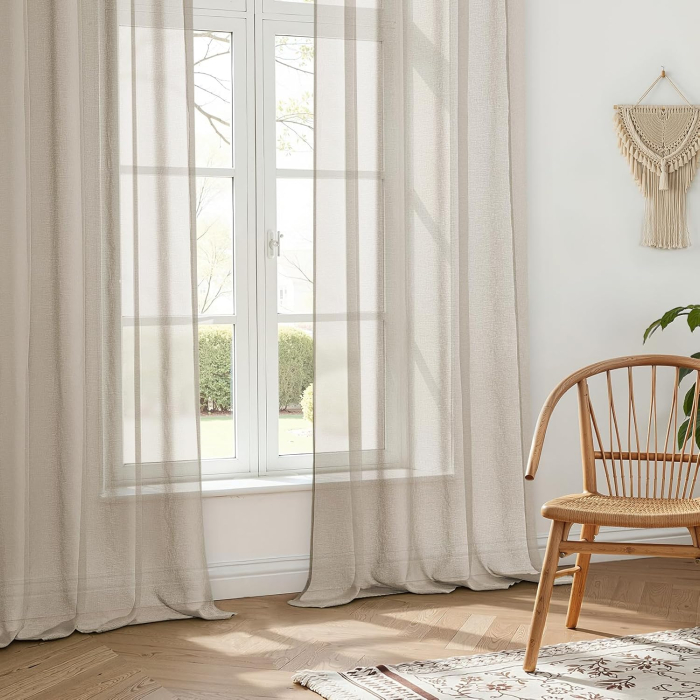 Perdele semi-transparente din dantela Gri H137x140L cm set 2 bucati [5]