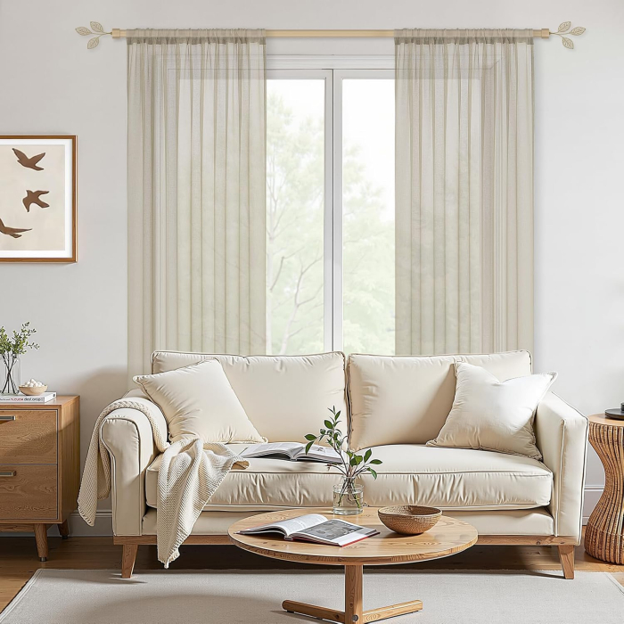 Perdele semi-transparente din dantela Gri H137x140L cm set 2 bucati [7]