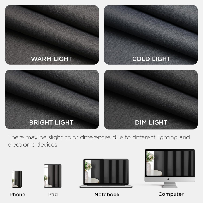 Perdele termice groase 175 cm inaltime, 140 cm latime, set 2 bucati, negre [5]