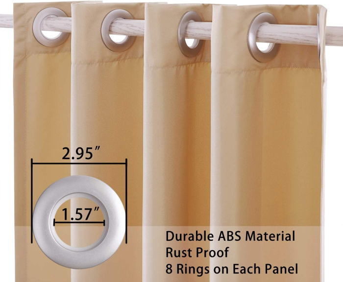 Perdele exterioare rezistente la intemperii opace cu ochiuri ecran intimitate 132x245cm – bej [3]