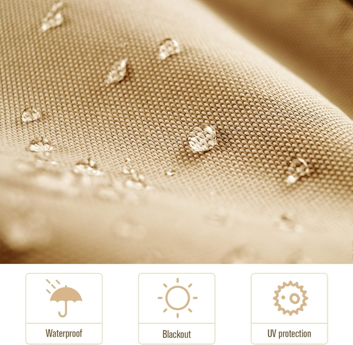 Perdele exterioare rezistente la intemperii opace cu ochiuri ecran intimitate 132x275cm – bej [2]