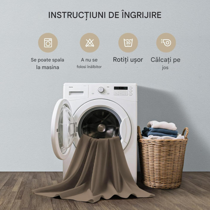 Perdele termice groase 260 cm inaltime, 140 cm latime, set 2 bucati Maro [8]