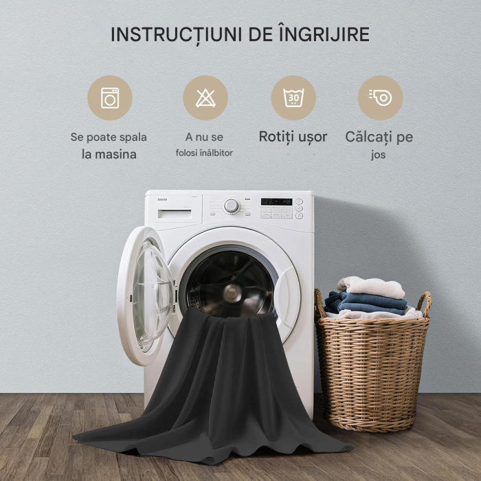 Perdele termice groase 158 cm inaltime, 132 cm latime, gri inchis, set 2 bucati [9]