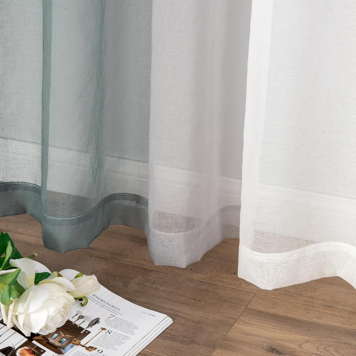 Perdele semi transparente din dantela gri 140*260 set 2 bucati [5]