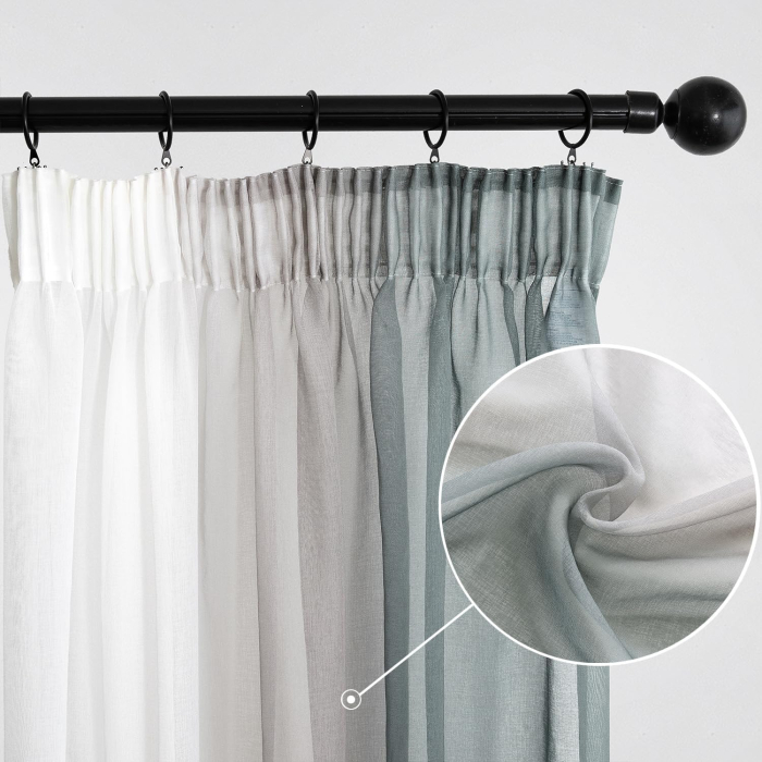 Perdele semi transparente din dantela gri 140*260 set 2 bucati [2]