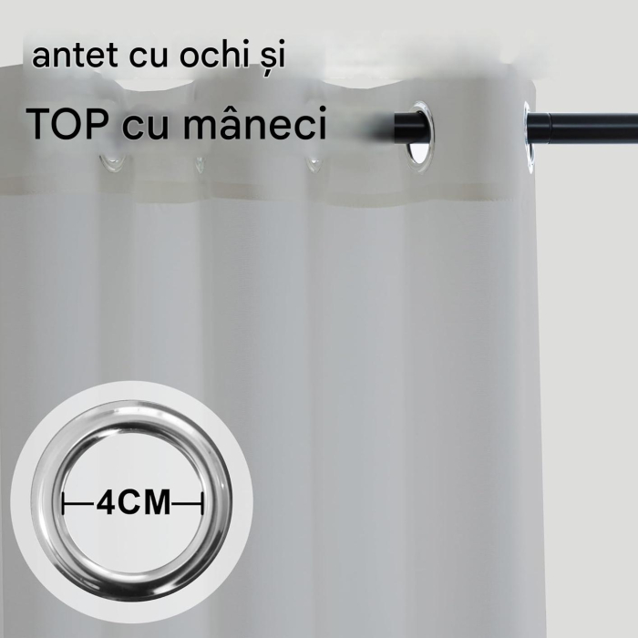 Perdele semi-transparente din dantela Gri H145x140L cm set 2 bucati [5]