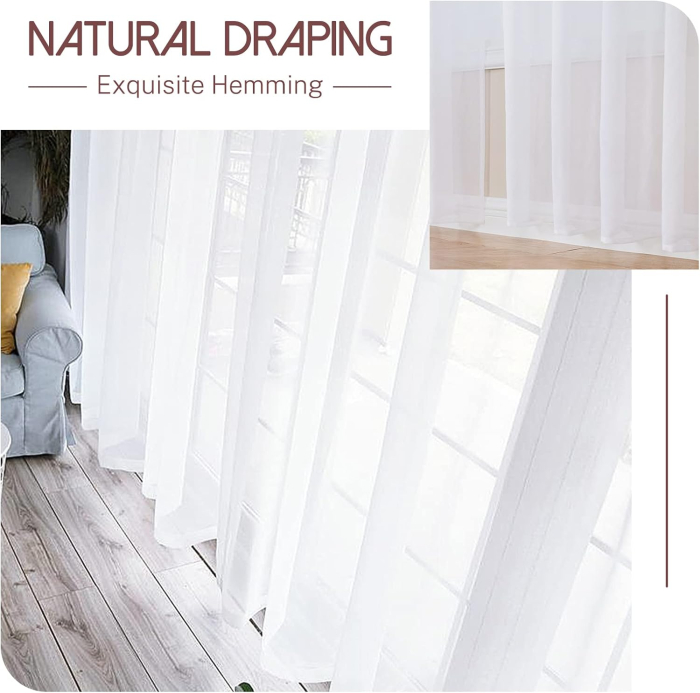 Perdea transparenta 1 bucata din dantela alba 225x300 cm [6]