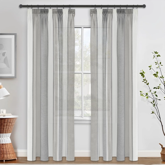 Perdele transparente din dantela Gri 225x140 cm set 2 bucati [1]