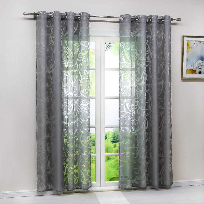 Perdele transparente din dantela Gri, lățime x înălțime 140x145 cm [2]