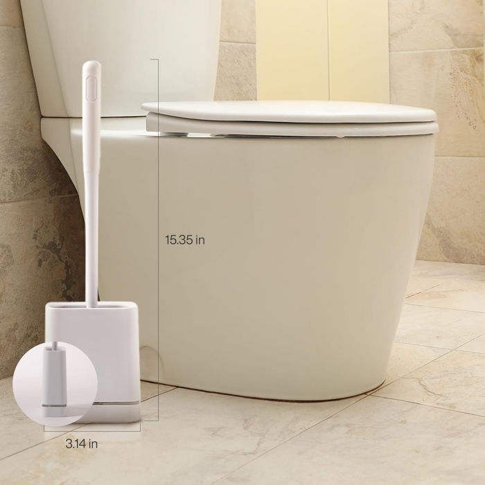 Perie de toaleta cu peri din silicon, set 2 bucati cu suporti [2]