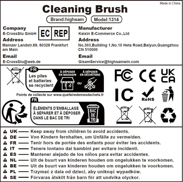 Perie electrică de curățare cu acumulator, 7 capete, maner extensibil [8]
