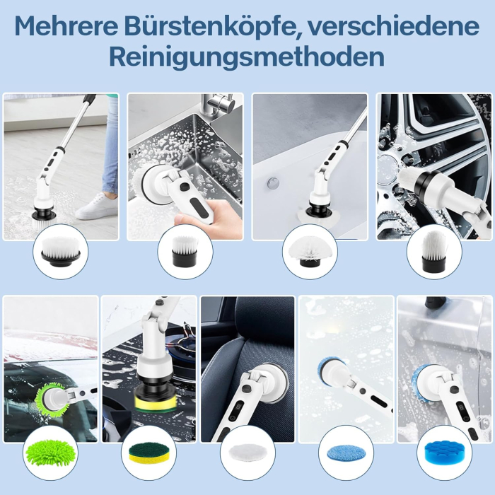 Perie electrică de curățare cu acumulator, 107 capete, maner extensibil [5]