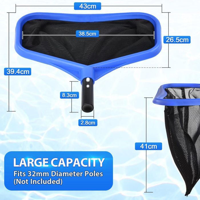 Plasă fină din nailon pentru piscină, dublă adâncă, compatibilă maner 32 mm [2]