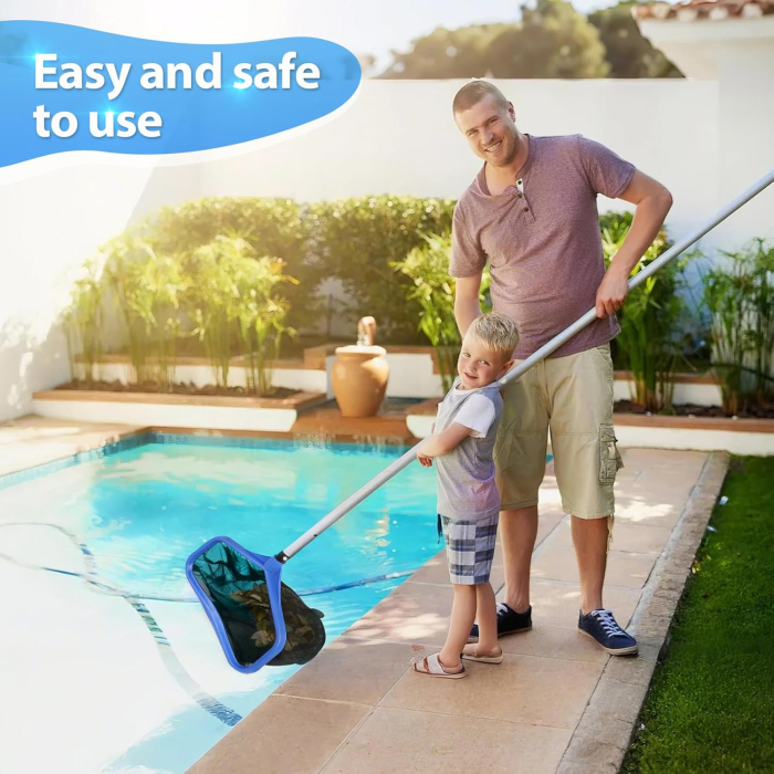 Plasă fină din nailon pentru piscină, dublă adâncă, compatibilă maner 32 mm [5]