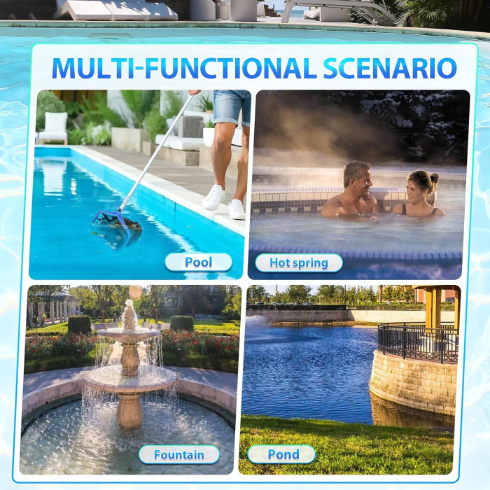 Plasă fină din nailon pentru piscină, dublă adâncă, compatibilă maner 32 mm [6]