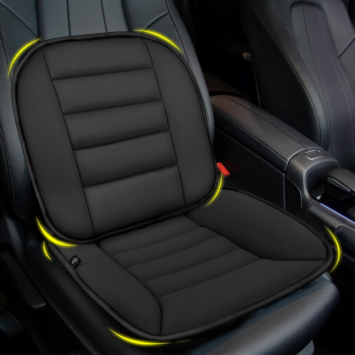 Perna auto din spuma cu memorie, cu suport lombar, negru [1]