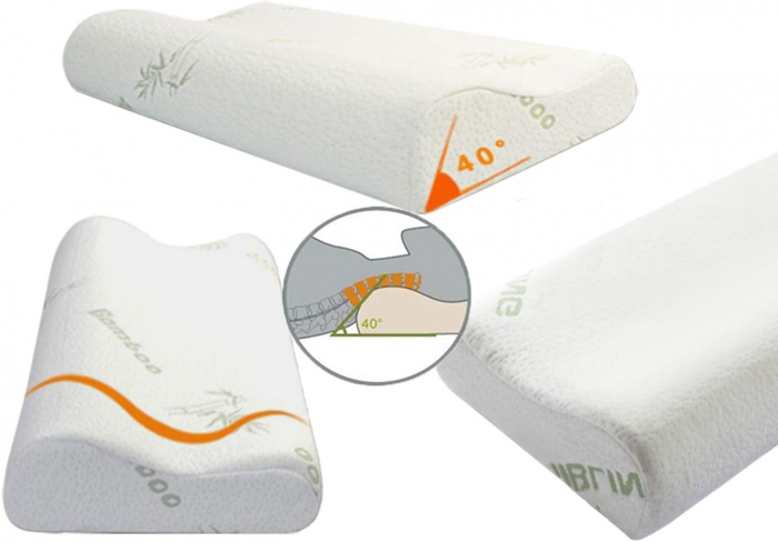Perna ortopedica de dormit din spuma cu memorie, cu husa detasabila cu fermoar 56*36*12cm [2]