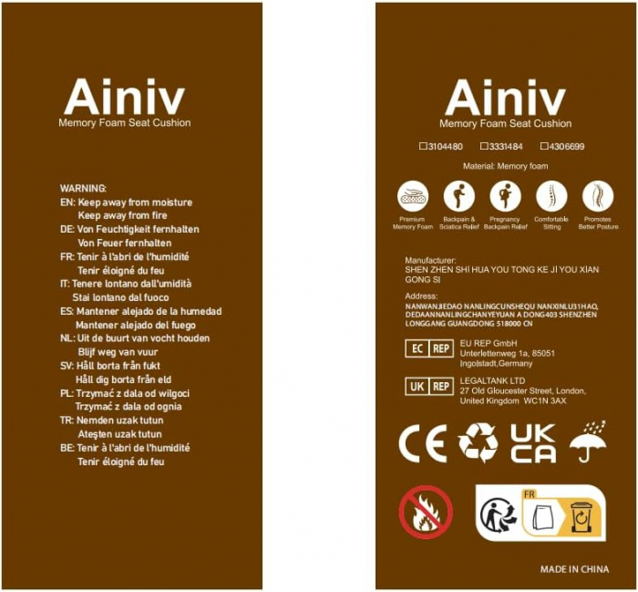 Perna ortopedica, din spuma cu memorie,  pentru orice tip de scaun [9]