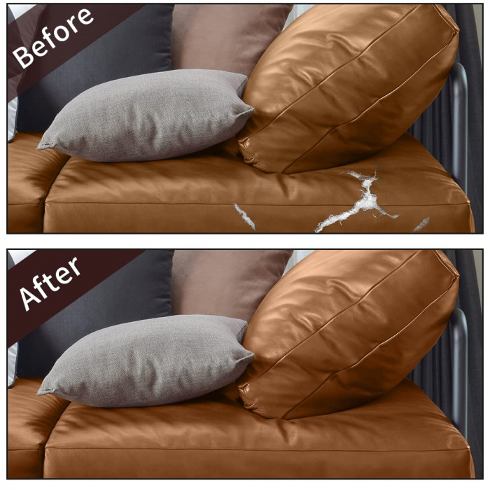 Petice autoadezive pentru reparare piele artificiala 40x300cm maro deschis [6]