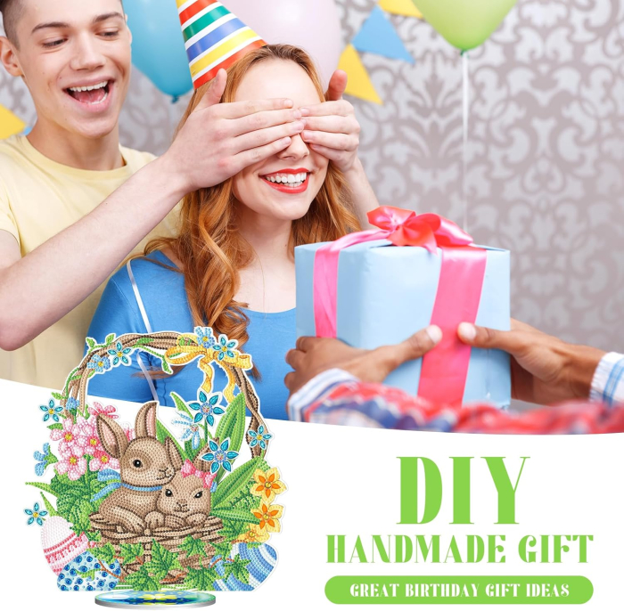 Set de Pictură cu Diamante 5D pe suport acrilic, decoratiune de Paște pentru Copii [5]